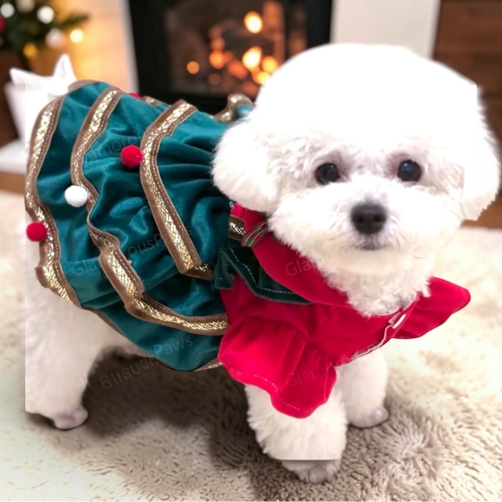 Christmas Tree Dress for Small Dog or Cat